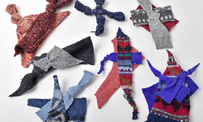 Pet toys made from scraps of wool sweaters